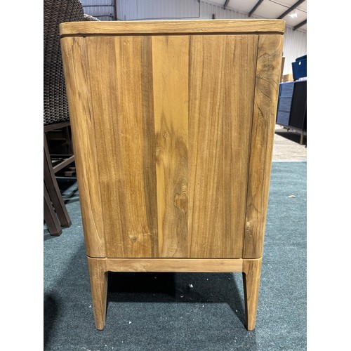 3163 - A Arch Sideboard in recycled Teak & Rattan with 3 Doors