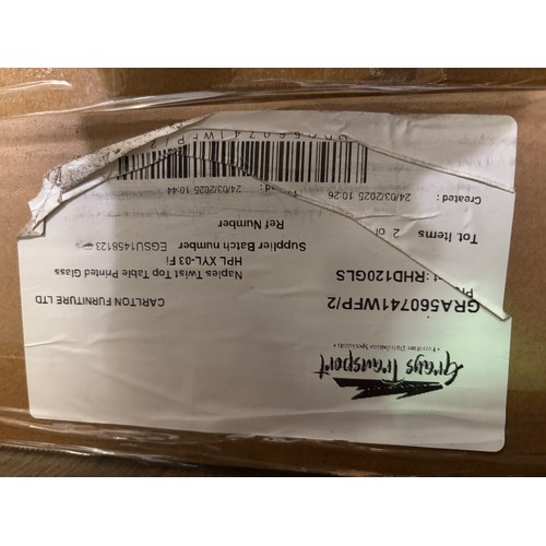 3143 - A Naples Twist Top Table Printed Glass Extending Dining Table (unchecked)