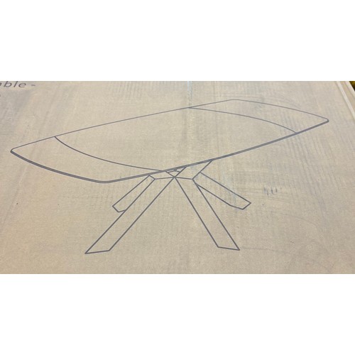 3146 - A Naples Twist Top Table Printed Glass Extending Dining Table (unchecked)