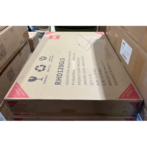 3147 - A Naples Twist Top Table Printed Glass Extending Dining Table (unchecked)