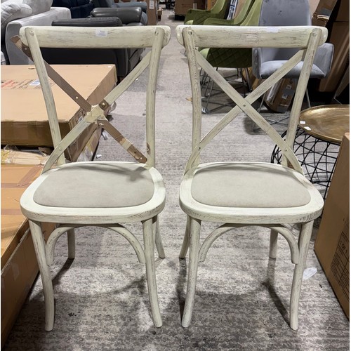 3232 - A Pair café white dining chairs