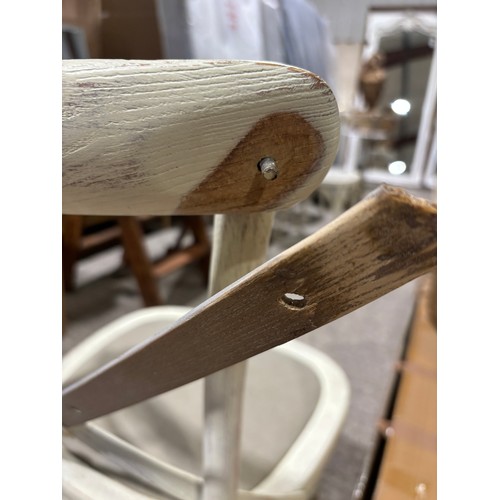 3232 - A Pair café white dining chairs