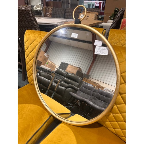 3203 - A Bayswater Gold Round Wall Mirror