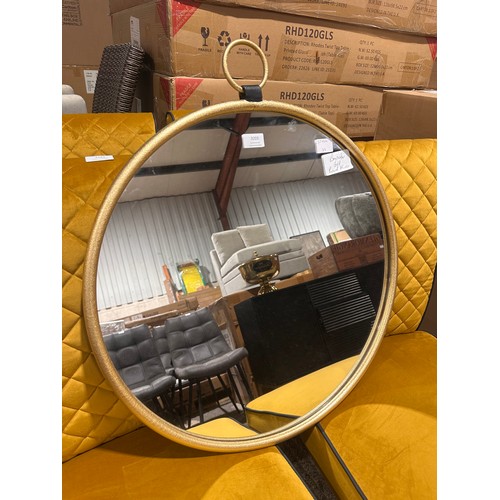 3203 - A Bayswater Gold Round Wall Mirror