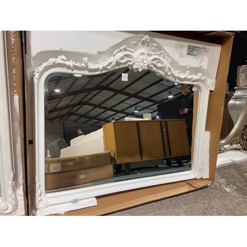 3223 - A white Laura Ashley overmantel mirror