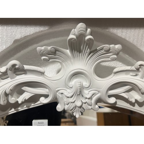 3223 - A white Laura Ashley overmantel mirror