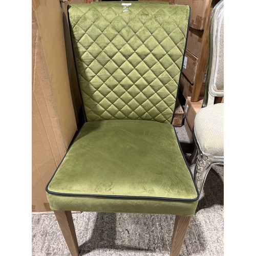 3161 - A set of 4 Marino Olive Velvet Dining Chairs