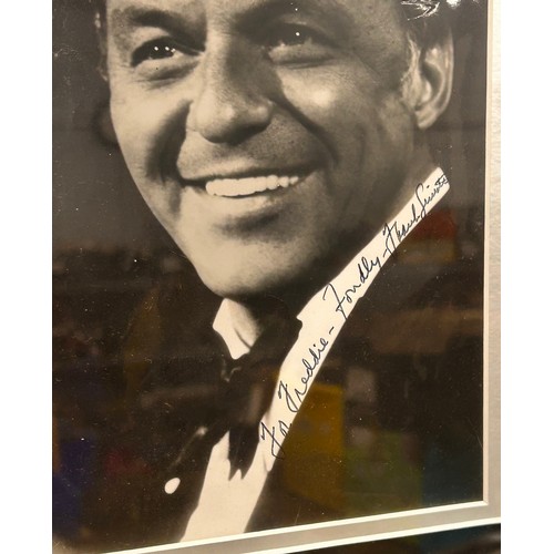 2055 - A framed and signed Frank Sinatra portrait, My Way single, with authentication on reverse