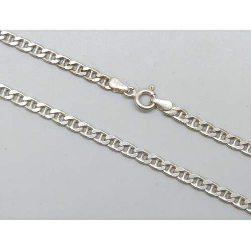 7132 - A silver mariner link necklace chain, 10g, 40.5cm