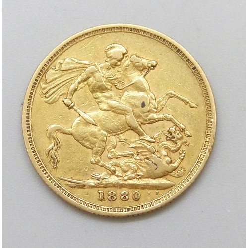 7310 - A Victorian 1880 gold full sovereign