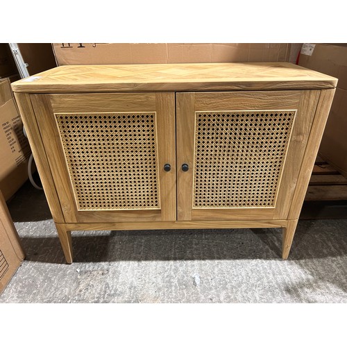 3104 - An Arch Sideboard in recycled Teak & Rattan with 2 Doors (unchecked)