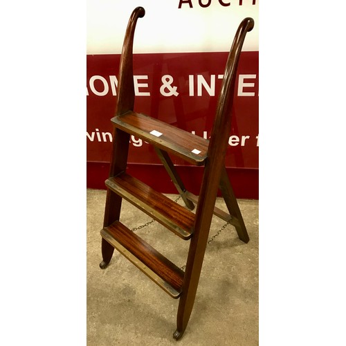 83 - A set of Victorian style mahogany library steps