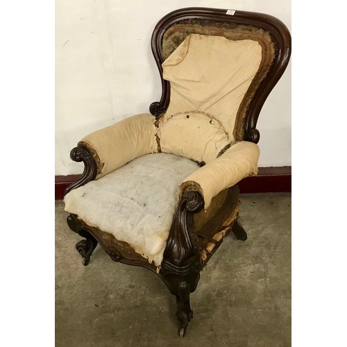 95 - A William IV carved mahogany armchair