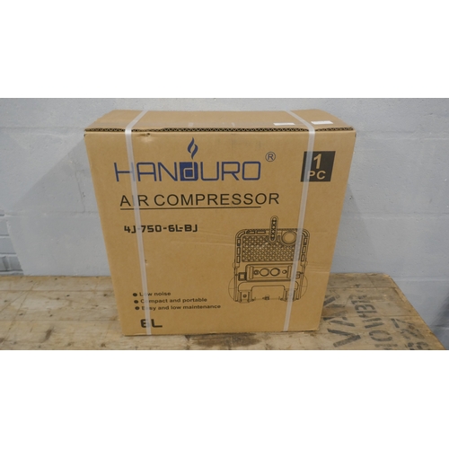 5021 - A boxed and unused Handuro 4J-750-6L-BJ, 230V, 6 litre air compressor  *This lot is subject to VAT