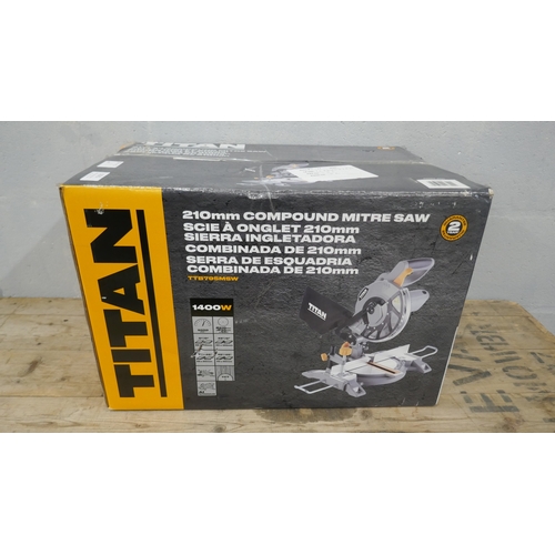 5025 - A boxed Titan TTB795 MSW, 210mm compound mitre saw  *This lot is subject to VAT
