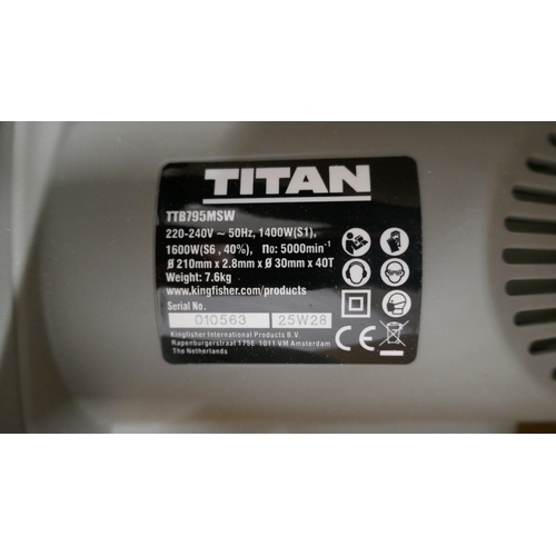 5025 - A boxed Titan TTB795 MSW, 210mm compound mitre saw  *This lot is subject to VAT
