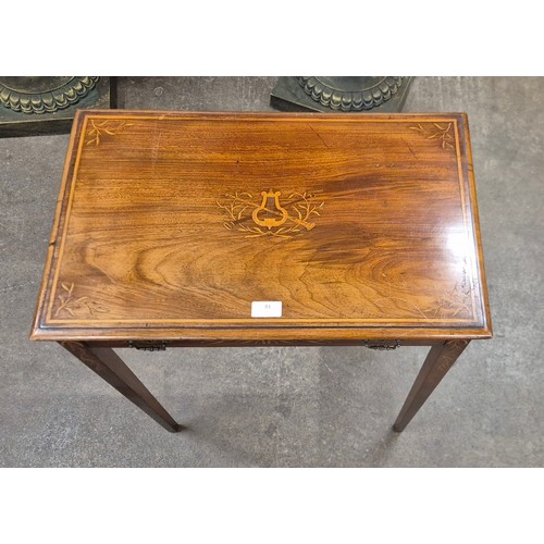 81 - An Edward VII Irish inlaid mahogany single drawer side table
