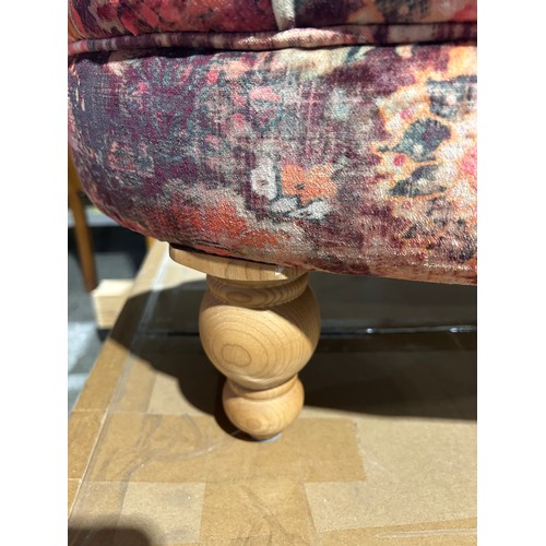 3121 - A Westminster Footstool in printed Coral Velvet (unchecked)