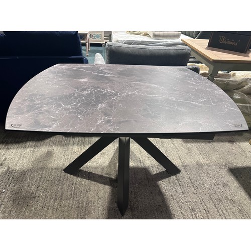 3072 - A Naples Twist Top Table Printed Glass Extending Dining Table (unchecked)