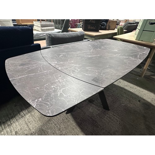 3072 - A Naples Twist Top Table Printed Glass Extending Dining Table (unchecked)