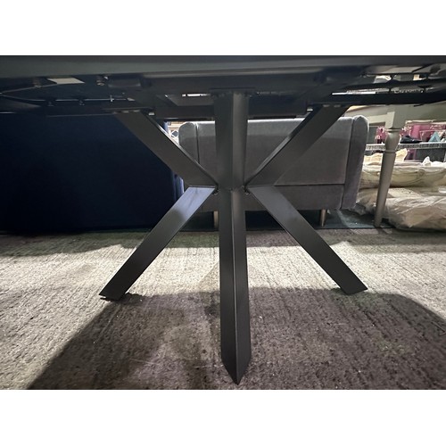 3072 - A Naples Twist Top Table Printed Glass Extending Dining Table (unchecked)