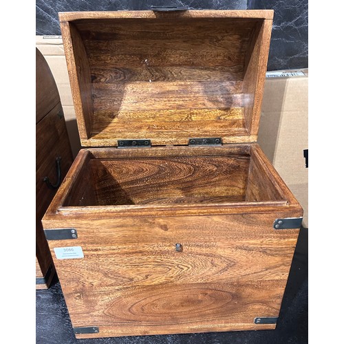 3193 - A medium hardwood storage trunk