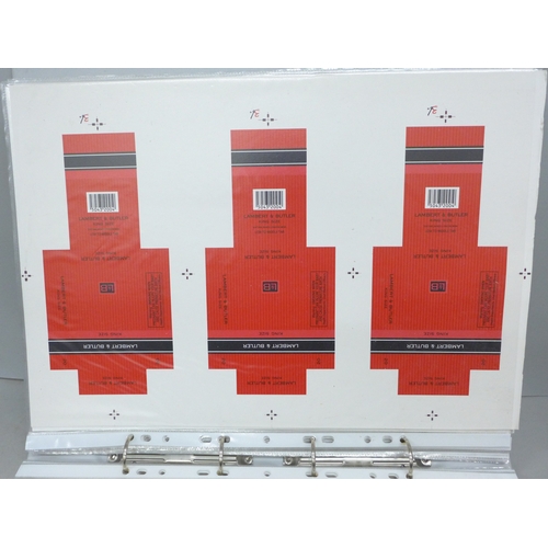 2144 - A very large album of cigarette adverts and prototype flat pack artwork, John Player's, Will's, Impe... 