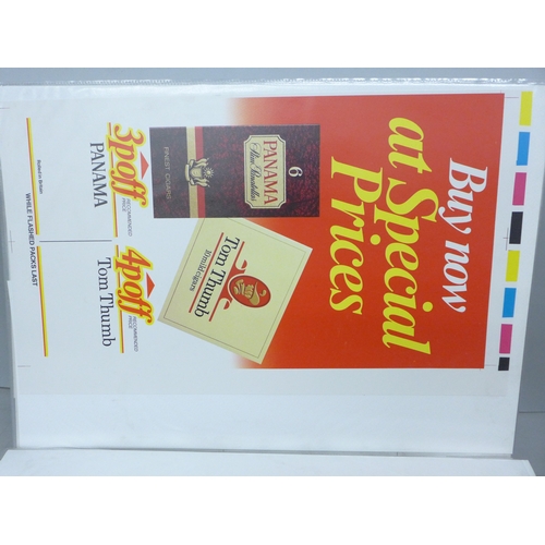2144 - A very large album of cigarette adverts and prototype flat pack artwork, John Player's, Will's, Impe... 