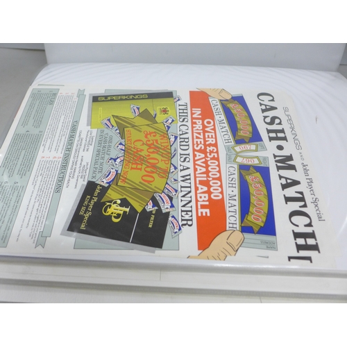 2144 - A very large album of cigarette adverts and prototype flat pack artwork, John Player's, Will's, Impe... 