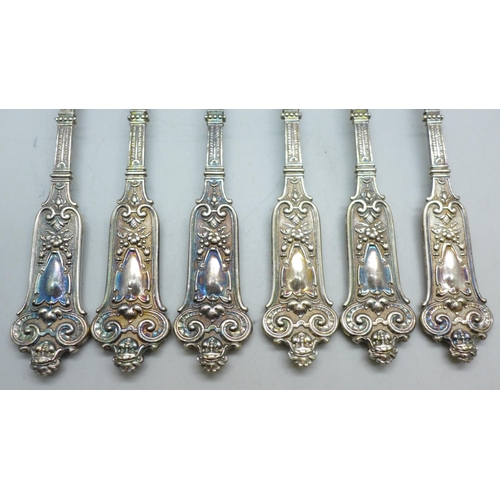 7397 - A set of six .800 silver forks, 370g total
