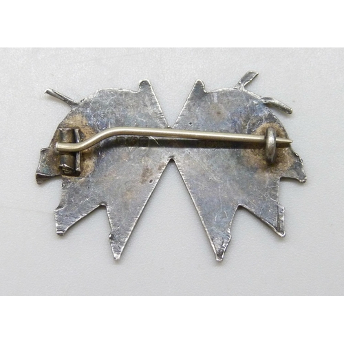 7135 - Military interest, a WWI Allied Country Flags silver and enamel brooch, hallmarked S Blanckensee & S... 