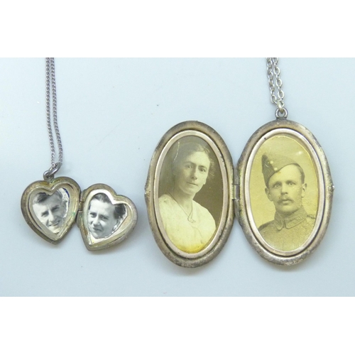 7164 - A white metal and guilloche enamel locket pendant with floral decoration, 3.7cm, a Russian enamelled... 