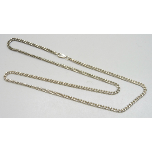 7275 - A silver curb chain necklace, hallmarked, 20g, 61cm