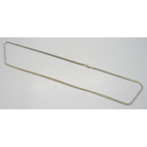 7275 - A silver curb chain necklace, hallmarked, 20g, 61cm