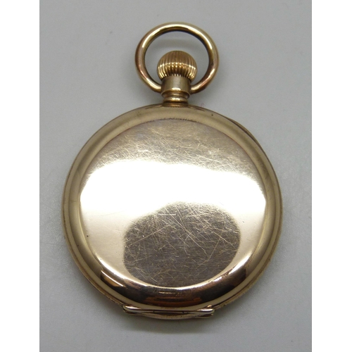 7326 - A Waltham gold plated full hunter pocket watch, boxed
