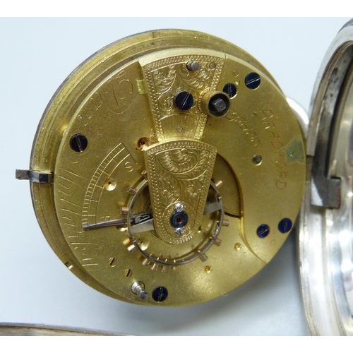 7328 - A D. Mullarky, Bradford silver open face pocket watch, Birmingham 1902