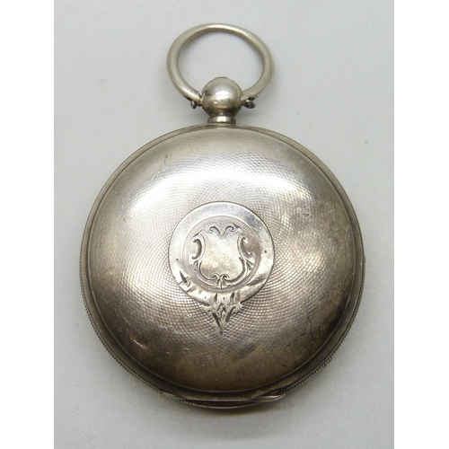 7328 - A D. Mullarky, Bradford silver open face pocket watch, Birmingham 1902