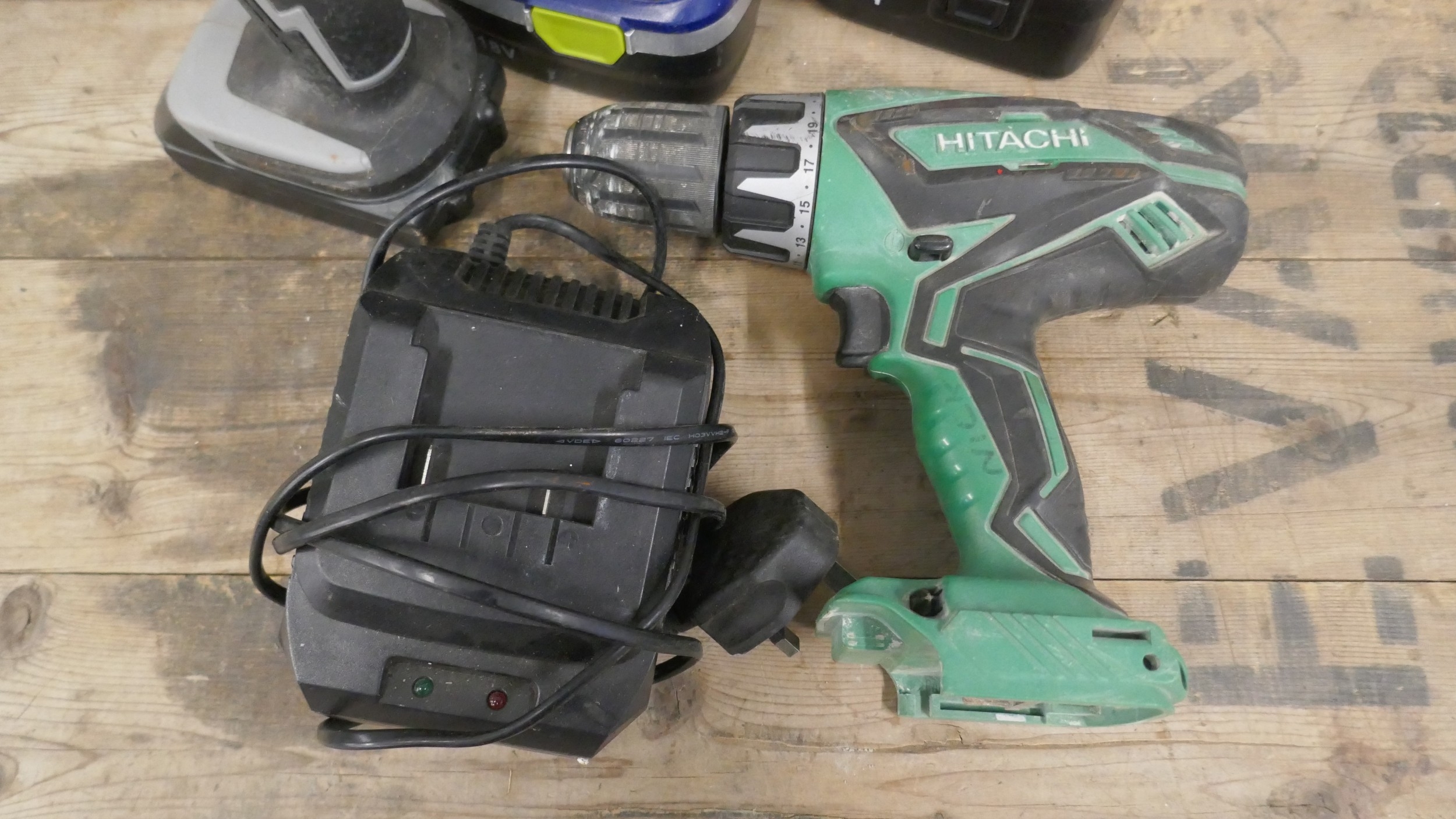 A quantity of power tools including a Power Devil 18v cordless hammer ...