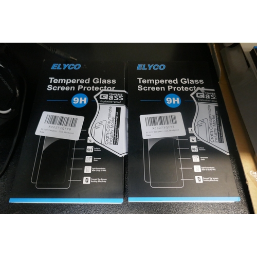 5125 - An assortment of items including, keyboard, headphones, screen protectors, ceramic fondue set, etc