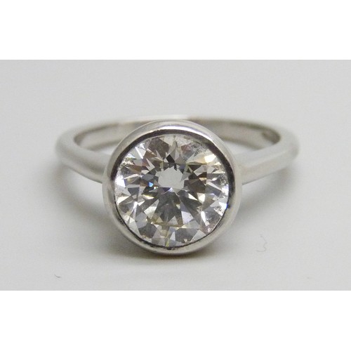 7127A - A 9ct white gold diamond solitaire ring, approximately 2ct diamond, 5.7g, M