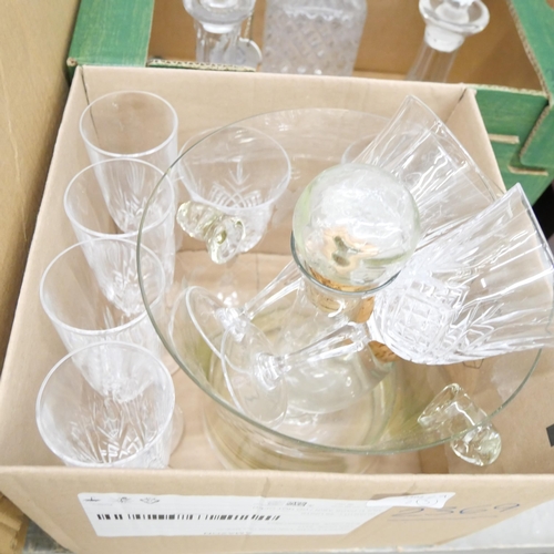 2369 - A large quantity of cut glassware, including decanters, fruit bowl, etc.   *Not available for packin... 