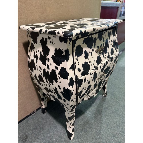 3031 - A French style cow print 2 drawer chest
