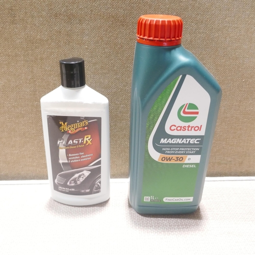6076 - A quantity of car related items to include, Castrol Oil, Blue Print Filters, Tyre Pressure Gauge etc... 