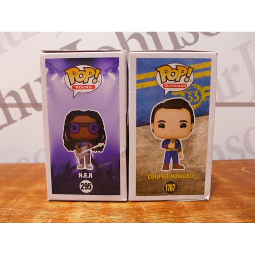 6158 - Two Funko Pops - Bitty Pop, H.E.R. and Cooper Howard  *This lot is subject to VAT