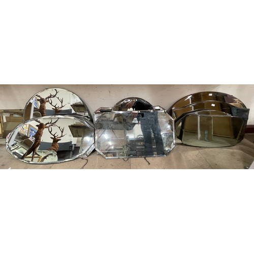 301 - Twenty-one bevelled edged mirrors