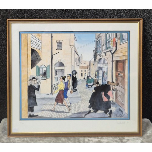 304 - A Martin Holt signed limited edition print, Mea Shearim, no. 169/300, framed