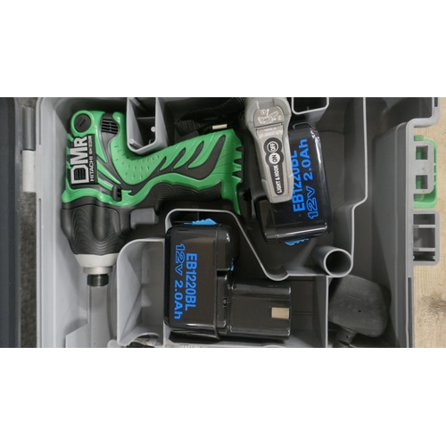 5005 - An Hitachi Koki WH RDMR 12v impact driver with 2 batteries and a charger