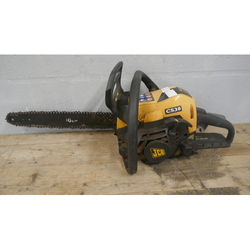 5036 - A JCB CS38 petrol driven chainsaw and a Homelite Mighty-lite petrol driven leaf blower