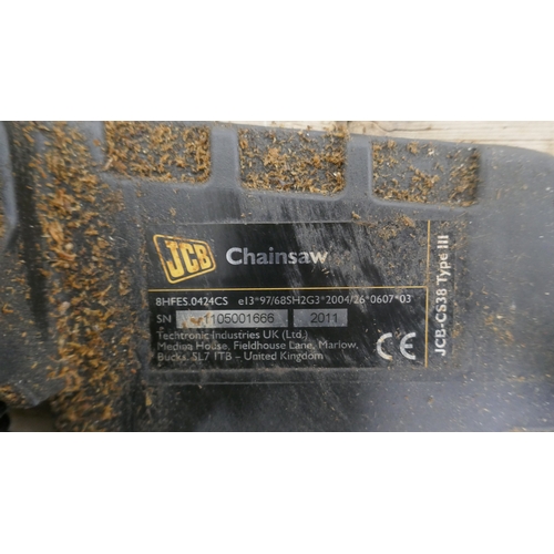 5036 - A JCB CS38 petrol driven chainsaw and a Homelite Mighty-lite petrol driven leaf blower