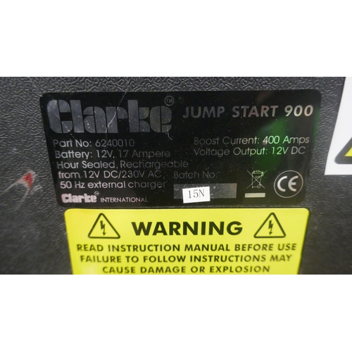 5042 - A Clarke jumpstart 900, 12 volt rechargeable power supply/jump starter and a Richtek battery charger